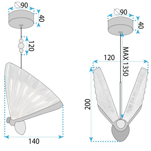 PENDANT CEILING LAMP TOOLIGHT LHJ105-1CP GOLD