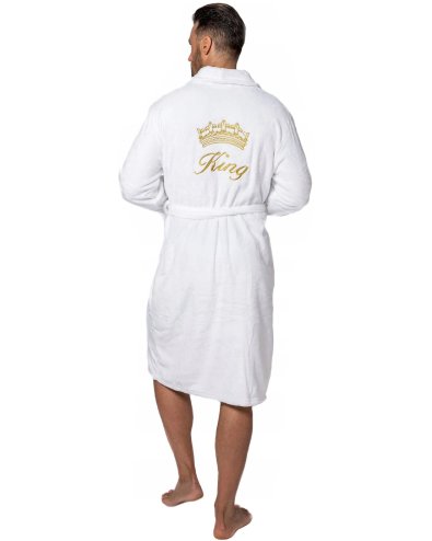 Bathrobe MEN King White collar S/M