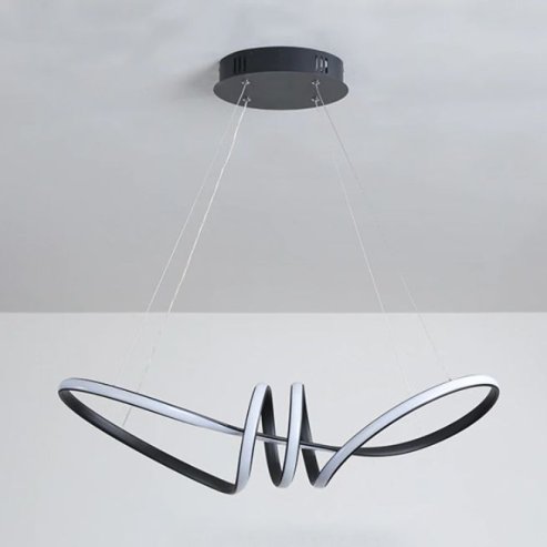 Pendant LED Lamp TOOLIGHT APP823-CP Modern Black + remote control 1-light point 70 W 73x25cm