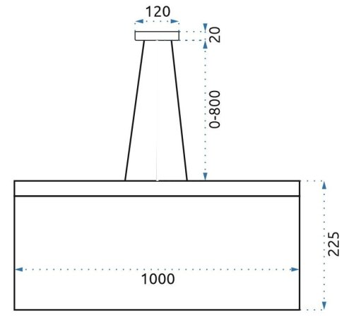 Pendant LED Lamp TOOLIGHT APP891-CP CHAIN 1-light point 38 W 22,5x100cm