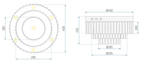 Ceiling Lamp Chandelier TOOLIGHT APP780-7C Cristal Round 7-light points E14 40x40x23,5Cm