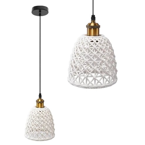 Pendant Lamp TOOLIGHT APP1006-1CP White U 1-light point E27 16,5x16,5x65,5-105,5cm