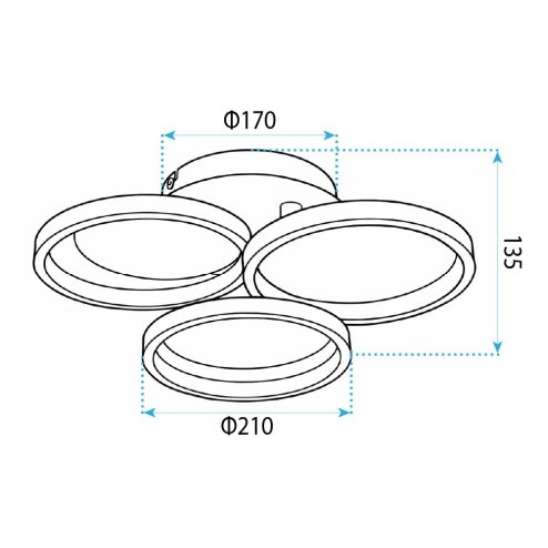 Ceiling Lamp Toolight App1919-C Black Led Black