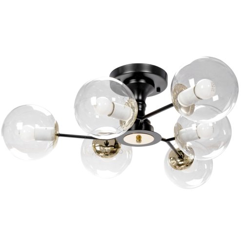 Chandelier Toolight APP1134-6C Black Gold Glass Balls E27 6-light points