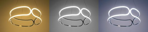 Pendant LED Lamp TOOLIGHT APP792-CP Chrome + remote control 3-light points 90 W 56x56x18-108cm