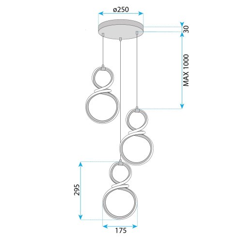 CEILING LAMP CHANDELIER TOOLIGHT G073-3CPR GOLD