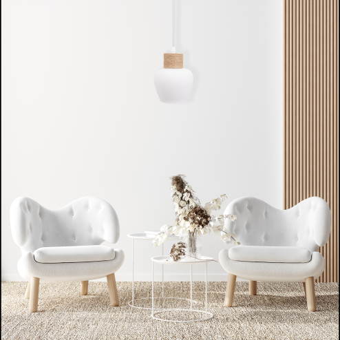 CEILING LAMP CHANDELIER TOOLIGHT APP1591-1CP BOHO WHITE BEIGE