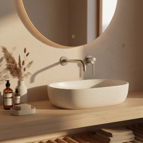 WALL MOUNTED BASIN FAUCET REA FOSTER BRUSH STEEL +BOX