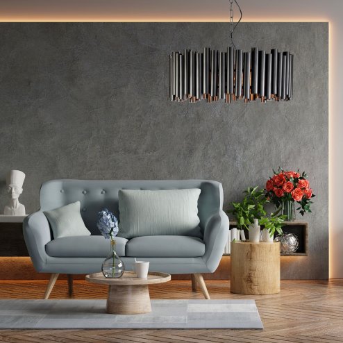 Pendant Lamp TOOLIGHT APP1306-C Black matt E27