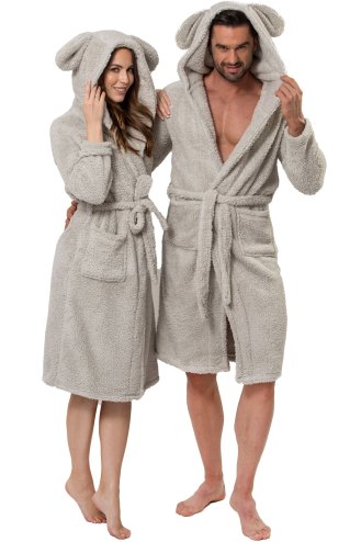 Bathrobe Teddy Grey Men S/M