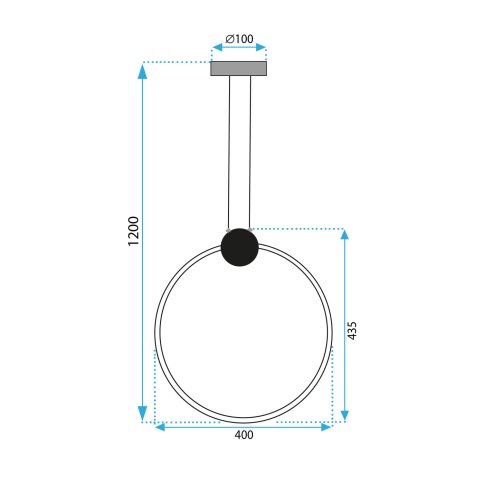Pendant LED Lamp TOOLIGHT APP1395-CP Black 40cm