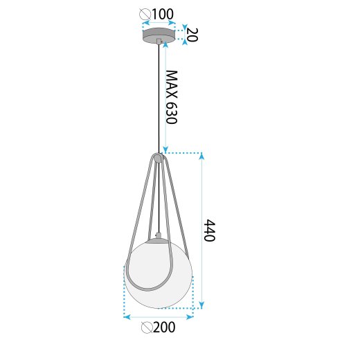 HANGING CEILING LAMP TOOLIGHT APP1792-1CP WHITE 20CM
