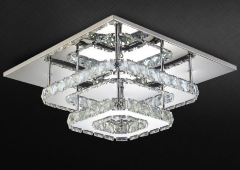 Ceiling LED Lamp Chandelier TOOLIGHT APP410-C Mirror Metal Cristal Square