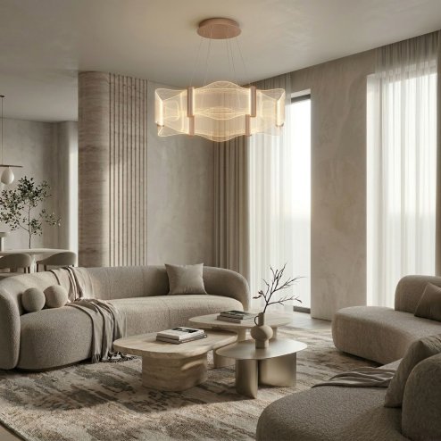 CEILING LAMP CHANDELIER REA G151-CP GOLD 60CM