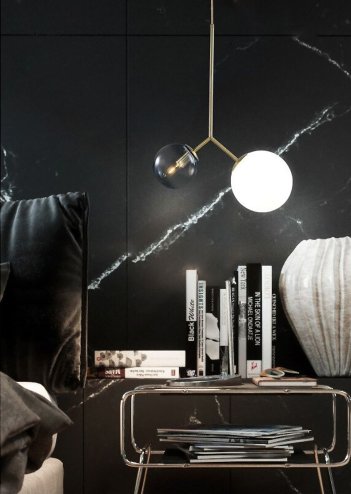 Pendant Lamp TOOLIGHT APP1013-2CP Ball Gold 2-light points E27 20x40x55cm