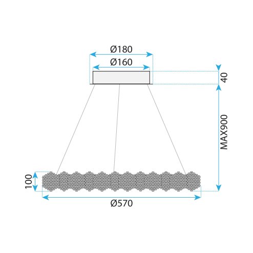 CEILING LAMP CHANDELIER TOOLIGHT MS017-CP CHROME 57CM