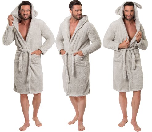 Bathrobe Teddy Grey Men S/M