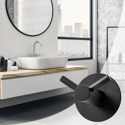 Bathroom hook hanger REA Black 322216A