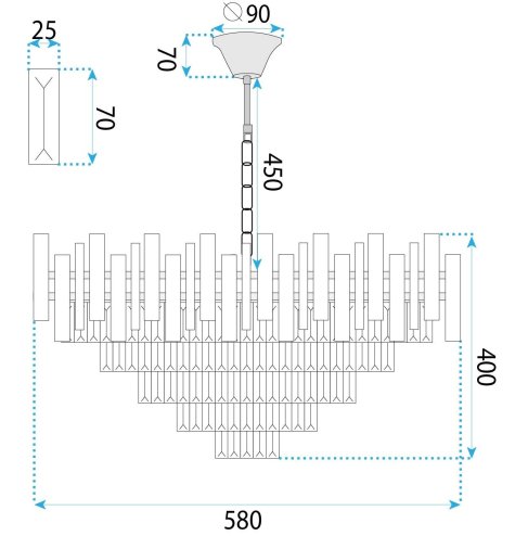 CEILING LAMP CHANDELIER TOOLIGHT G052-CP GOLD