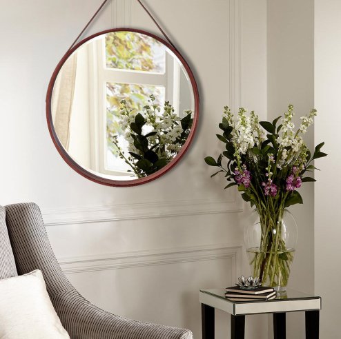 Mirror with Strap REA NBKL-19028 50 cm D.brown