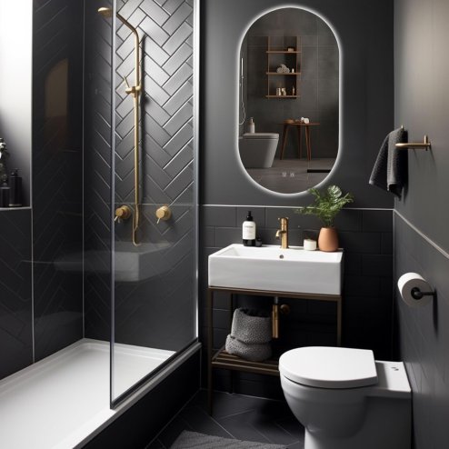 Bathroom LED Mirror REA EGG 50x90 cm