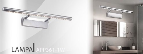 Bathroom Wall LED Light TOOLIGHT APP361-1W Chrome 5W 40cm