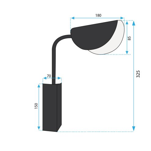 Wall Light Toolight APP1262-1W E14 black