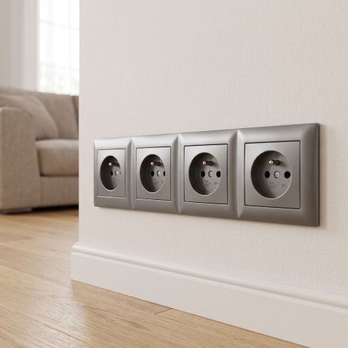 Toolight Quadruple Socket Frame Oste Jnh016-4f Grey