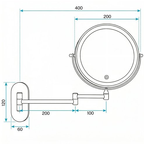 MIRROR REA GLOW CHROME LED