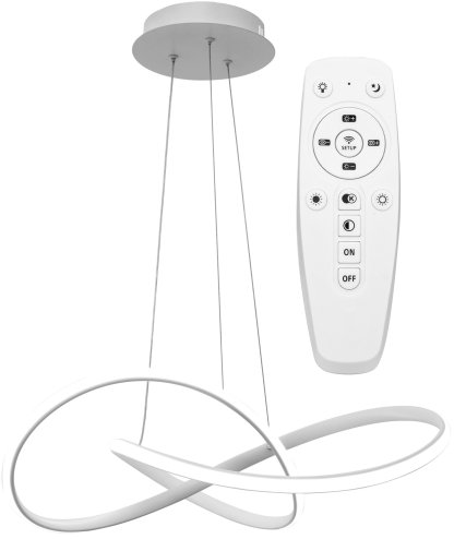 Pendant LED Lamp TOOLIGHT APP396-CP Modern Ring White + remote control 1-light point 40W 55x55x14,5cm