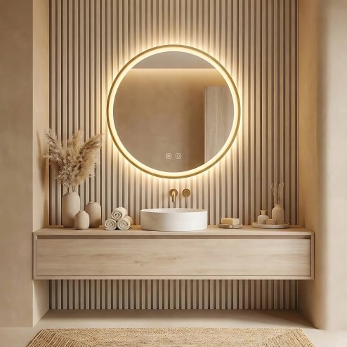 Bathroom LED Mirror REA MMJ 80cm Gold