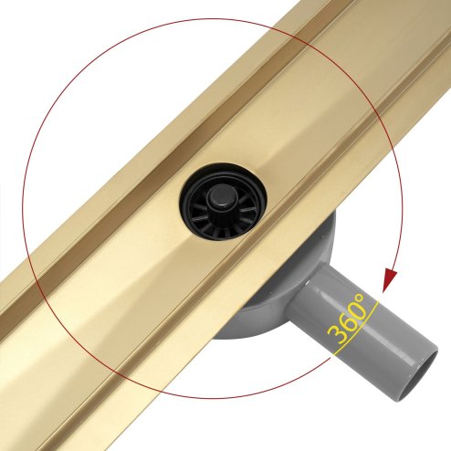 Linear drainage REA Greek Pro Mirror Gold 70
