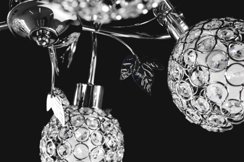 Chandelier Toolight APP636-5C Crystal Metal Leaf 5-light points E27 50x50x35cm