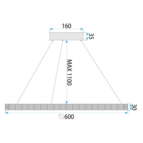 CEILING LAMP CHANDELIER TOOLIGHT MS009-CP ROSE GOLD 59CM