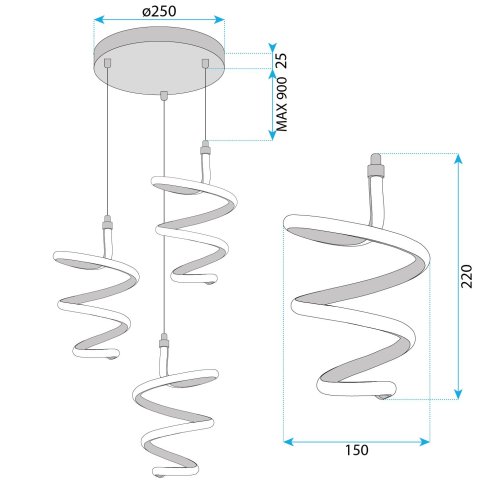 CEILING LAMP CHANDELIER TOOLIGHT G075-3CPR GOLD
