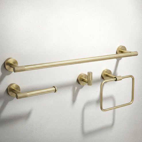BATHROOM HOOK SET REA GRID BRUSH GOLD 4 PIECES