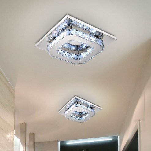Ceiling LED Lamp Chandelier TOOLIGHT APP406-C Mirror Metal Cristal Square