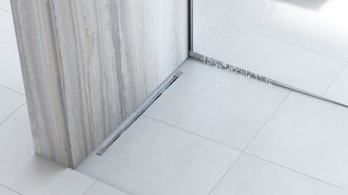 Linear drainage Rea Neo Ultra Slim Pro Nickel Brush INOX 70
