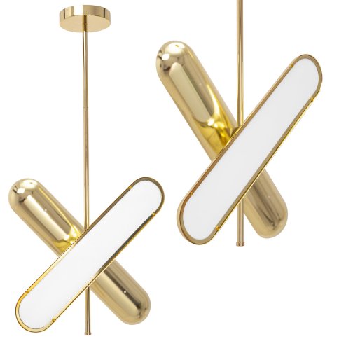 Pendant LED Lamp TOOLIGHT APP832-CP Gold 2-light points 24W 9,2x43,5x70cm
