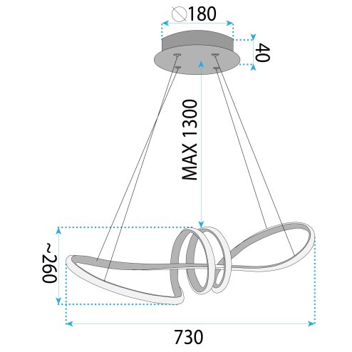 LED PENDANT LAMP TOOLIGHT LHJ036-CP 1,5 GOLD