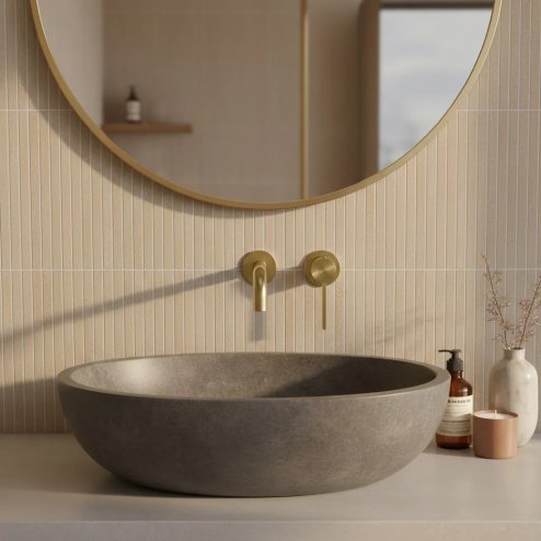 WALL MOUNTED BASIN FAUCET REA FOSTER BRUSH GOLD + BOX