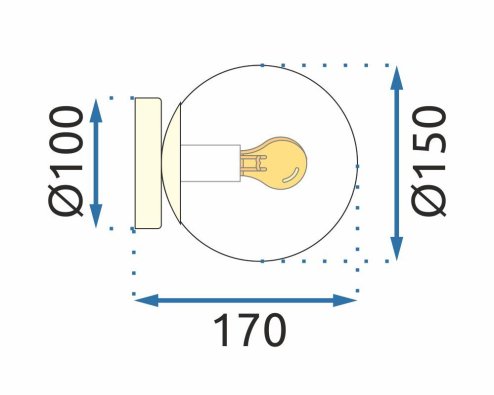 Ceiling Lamp Chandelier TOOLIGHT APP1156-1C Gold Metal Glass Balls E27 1-light points