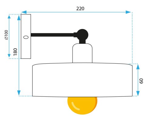 Wall Light Toolight APP1332-1W E27 black