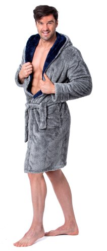 Bathrobe Jordan Grey-Navy MEN L