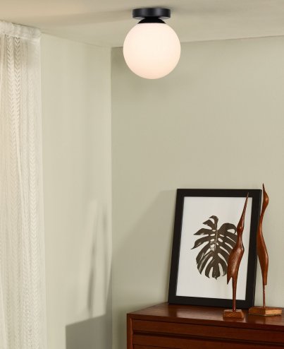 Ceiling Lamp Chandelier TOOLIGHT APP1155-1C Black Metal Glass Balls E14 1-light points