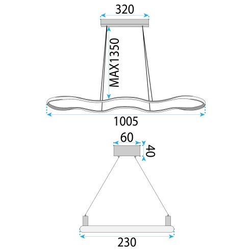 LED PENDANT LAMP TOOLIGHT LHJ027-CP 6 GOLD