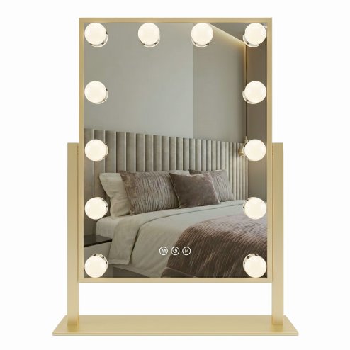 Mirror Rea Style Led Gold