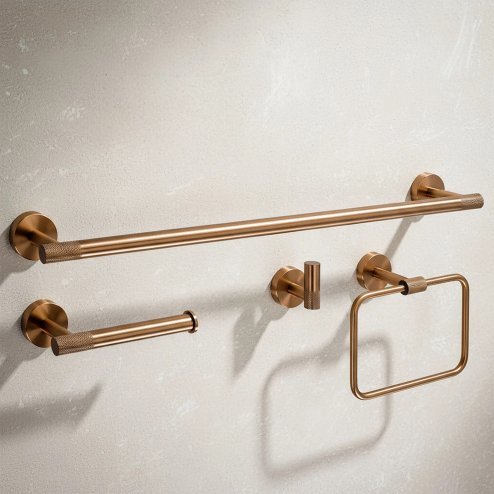 BATHROOM HOOK SET REA GRID BRUSH COPPER 4 PIECES
