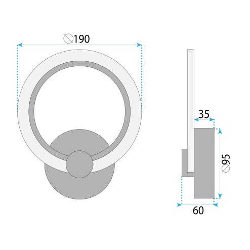 LED WALL LAMP TOOLIGHT LHJ067-W 5,5 CHROME