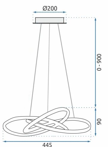 Pendant LED Lamp TOOLIGHT APP390-CP Modern Ring Gold + remote control 1-light point 40W 44,5x44,5x9cm